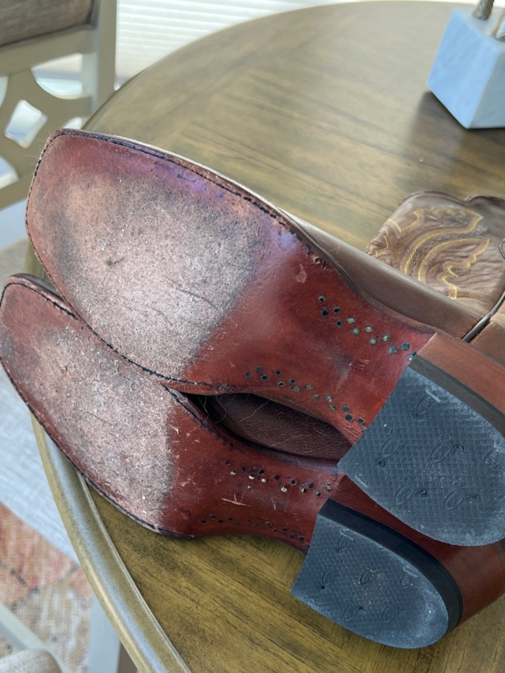 Women’s Justin Brown Western Leather Cowboy Boots - Picture 3 of 15